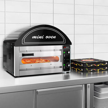 Elektryczny mini piec do pizzy - Czarny - 1x 34cm - Manualny - Prime Gastro