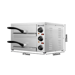 Elektryczny Piec do pizzy - 2 x 1 x Ø33cm - Manualne