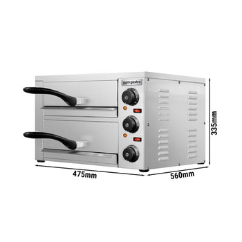 Elektryczny Piec do pizzy - 2 x 1 x Ø33cm - Manualne