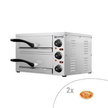 Elektryczny mini piec do pizzy/flammkuchen - 2x 33cm - Manualny - Prime Gastro