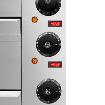 Elektryczny mini piec do pizzy/flammkuchen - 2x 33cm - Manualny - Prime Gastro