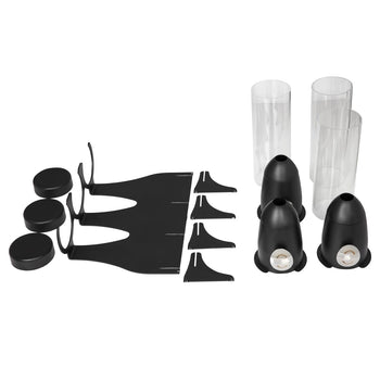 Dozownik do musli & płatków kukurydzianych - potrójny - Ø 115 mm - czarny - dozownik obrotowy - Prime Gastro