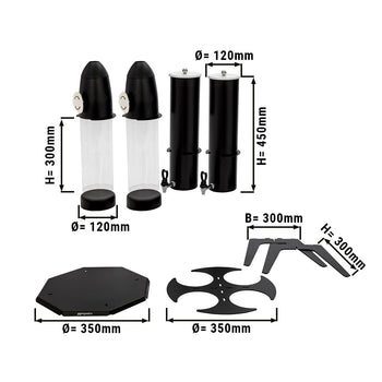 Dozownik do musli & płatków kukurydzianych - podwójny - obrotowy - Ø 120 mm - czarny - dozownik obrotowy - Prime Gastro