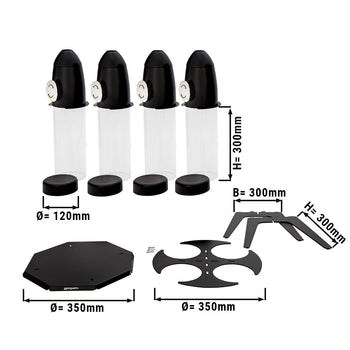 Dozownik do musli & płatków kukurydzianych - poczwórny - obrotowy - Ø 120 mm - czarny - dozownik obrotowy - Prime Gastro
