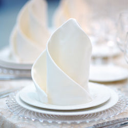 (250 sztuk) Damasceńska serwetka do ust Tessin Atlas - 50 x 50 cm - biała