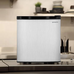 Mini - zamrażarka ECO - 32 litry - z 1 drzwiami - czarna - drzwi ze stali nierdzewnej