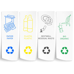 System segregacji odpadów - 3 komory każda po 25 litrów - z 4 kółkami - czarny