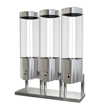 Dozownik płatków kukurydzianych - potrójny - Ø 120 mm - Chromowany - dozownik dźwigniowy - Prime Gastro