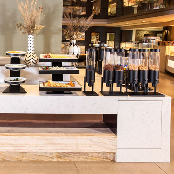 Dozownik płatków kukurydzianych - Ø 120 mm - Czarny - Dozownik dźwigniowy - Prime Gastro