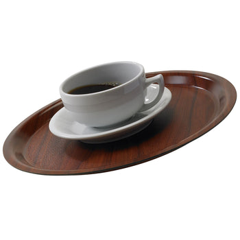 (24 szt.) CAMBRO | MYKONOS - Taca laminowana - okrągła - ø 430 mm - o wyglądzie drewna orzechowego - Prime Gastro