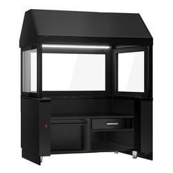 Element neutralny do grilli węglowych TORONTO - 1900 mm - czarny panel przedni - blat roboczy z czarnego granitu