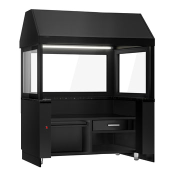 Element neutralny do grilli węglowych TORONTO - 1900 mm - czarny panel przedni - blat roboczy z czarnego granitu - Prime Gastro