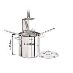 Pasta pot - Ø 400 mm - including 4 sieves