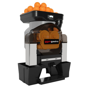 Elektryczna wyciskarka do pomarańczy - srebrna - przycisk Push & Juice - manualne podawanie owoców - Prime Gastro