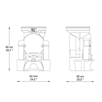 Elektryczna wyciskarka do owoców - srebrna - przycisk Push & Juice - manualne podawanie owoców - włącznie z trybem czyszczenia - Prime Gastro