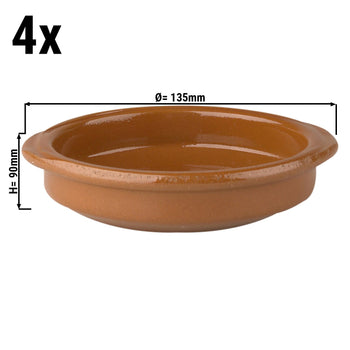 (4 sztuki) CLASSICO - Naczynie do pieczenia tapas - Ø 120 mm - Brązowe - Prime Gastro
