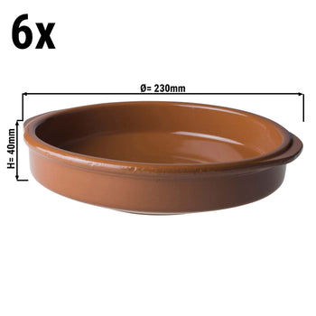 (6 szt) CLASSICO - Tapas Forma do zapiekania - 23 x 5,5 cm - Brązowa - Prime Gastro