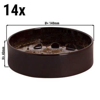 (14 sztuk) SABANA - Forma do zapiekania - 140x40mm - Brązowa / biała - Prime Gastro