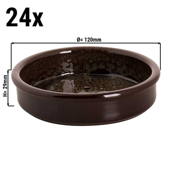 (24 sztuki) TURKEY - Forma do zapiekania - 12 x 2,9 cm - Brązowa / niebieska - Prime Gastro