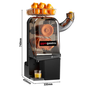 Elektryczna wyciskarka do pomarańczy - czarna - manualne podawanie owoców - włącznie z trybem czyszczenia - Prime Gastro