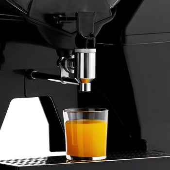 Elektryczna wyciskarka do pomarańczy - z automatycznym podajnikiem owoców i podstawą - srebrna - Prime Gastro