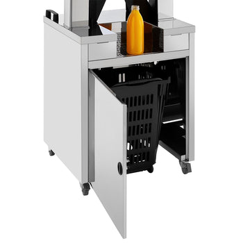 Elektryczna wyciskarka do pomarańczy - z automatycznym podawaniem owoców, trybem czyszczenia i podstawą - pomarańczowa - Prime Gastro