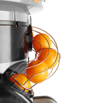 Elektryczna wyciskarka do pomarańczy - srebrna - automatyczne podawanie owoców - włacznie z trybem czyszczenia - Prime Gastro