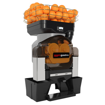 Elektryczna wyciskarka do pomarańczy - srebrna - przycisk Push & Juice - automatyczne podawanie owoców - Prime Gastro