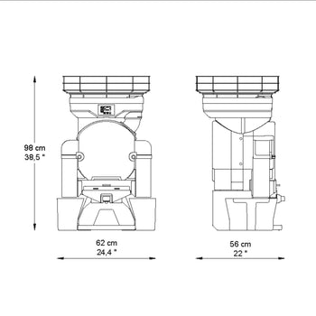Elektryczna wyciskarka do pomarańczy - srebrna - przycisk Push & Juice - automatyczne podawanie owoców - Prime Gastro