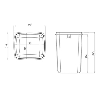 Plastikowe pojemniki na kosze na śmieci - Prime Gastro