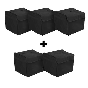 (5 sztuk) Torba na pizzę / torba izolowana - na 8 pudełek do pizzy 37x37cm każde - czarna - Prime Gastro