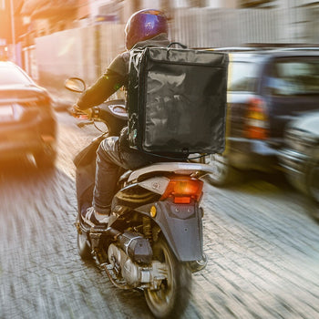 Torba na pizzę / izolowana torba na skuter - na 8 pudełek do pizzy 40x40cm - czarna - Prime Gastro