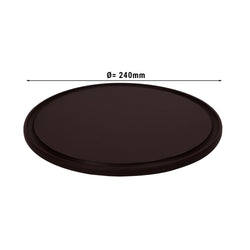 Talerz do pizzy z polietylenu – średnica 240 mm – z rowkiem – brązowy