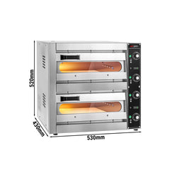 Mini piec do pizzy - 2 x 1 x Ø33.5cm - Manualne