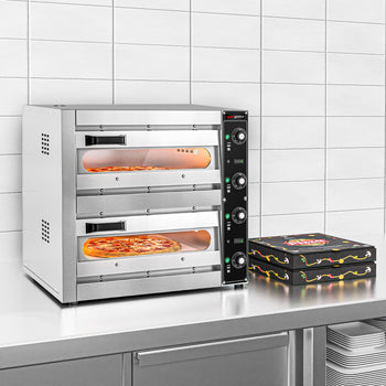 Elektryczny mini piec do pizzy - 1+1x 33,5cm - Manualny - Prime Gastro
