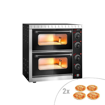 Elektryczny mini piec do pizzy - 4+4x 20cm - Manualny - Prime Gastro