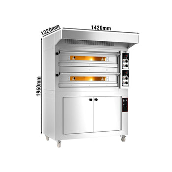 Elektryczny piec do pizzy - 6+6x 33cm - Manualny - włącznie z okapem & garownikiem - Prime Gastro