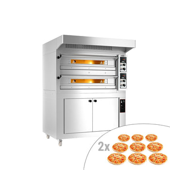 Elektryczny piec do pizzy - 9+9x 33cm - Manualny - włącznie z okapem & garownikiem - Prime Gastro