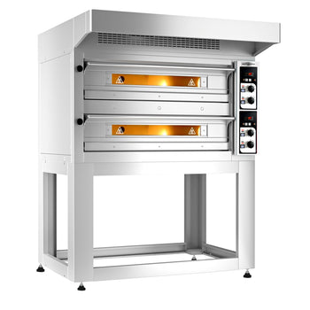 Elektryczny piec do pizzy - 9+9x 33cm - Manualny - włącznie z okapem & ramą podstawy - Prime Gastro