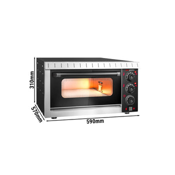 Elektryczny mini piec do pizzy - 4x 20cm - Manualny - Prime Gastro