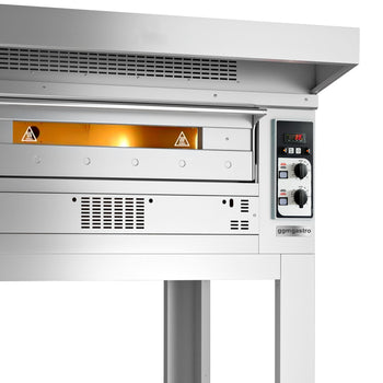 Gazowy piec do pizzy - 6 x 33 cm - Manualny - włącznie z okapem & ramą podstawy - Prime Gastro