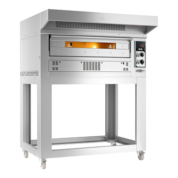 Gazowy piec do pizzy - 9 x 33 cm - Manualny - włącznie z okapem & ramą podstawy - Prime Gastro