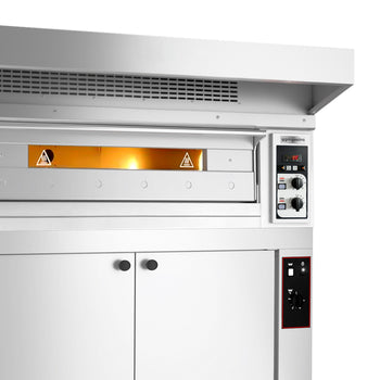 Elektryczny piec do pizzy - 9 x 33 cm - Manualny - włącznie z okapem & garownikiem - Prime Gastro