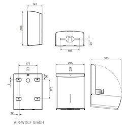 AIR - WOLF | Dozownik ręczników papierowych - na 600 ręczników - stal nierdzewna