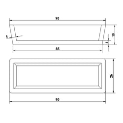 Forma dla urządzenia do tartaletek TMNP - Kształt tartaletki: Prostokątna - 90x26mm