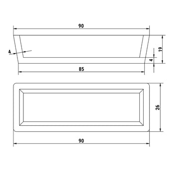 Forma dla urządzenia do tartaletek TMNP - Kształt tartaletki: Prostokątna - 90x26mm - Prime Gastro