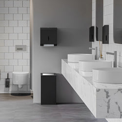 Podajnik ręczników papierowych - na 400 ręczników - stal nierdzewna - czarny