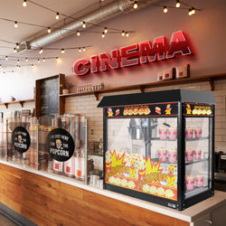 Maszyna do popcornu - 5 kg/godz. - z 3 podgrzewanymi półkami