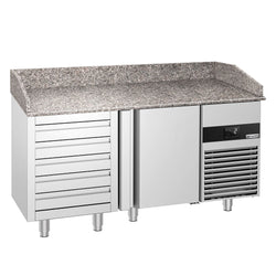 Stół chłodniczy do pizzy PREMIUM - 1550x800 mm - z 1 drzwiami i 5 szufladami