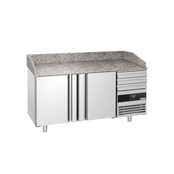 Stół chłodniczy do pizzy PREMIUM - 1600x800 mm - z 2 drzwiami & 3 szufladami
